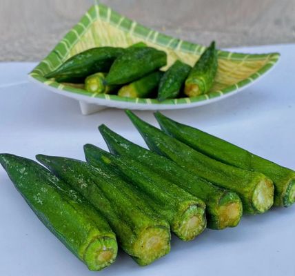 comprar Vácuo orgânico fresco e natural Fried Okra da baixa temperatura dos petiscos dos vegetais secados online manufacture