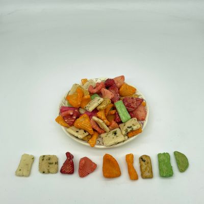 Bom preço Biscoitos de arroz frito ao forno 7.5KG Pacote a granel Salty Crunchy Multiples Shape Grain Snacks on-line